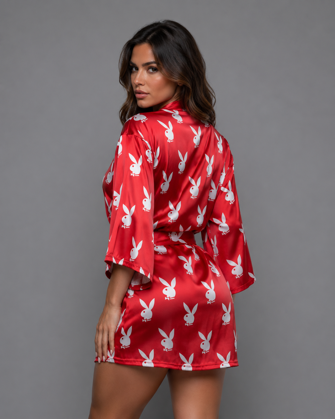 Playboy Chill Bunny Robe vestaglia rossa satin
