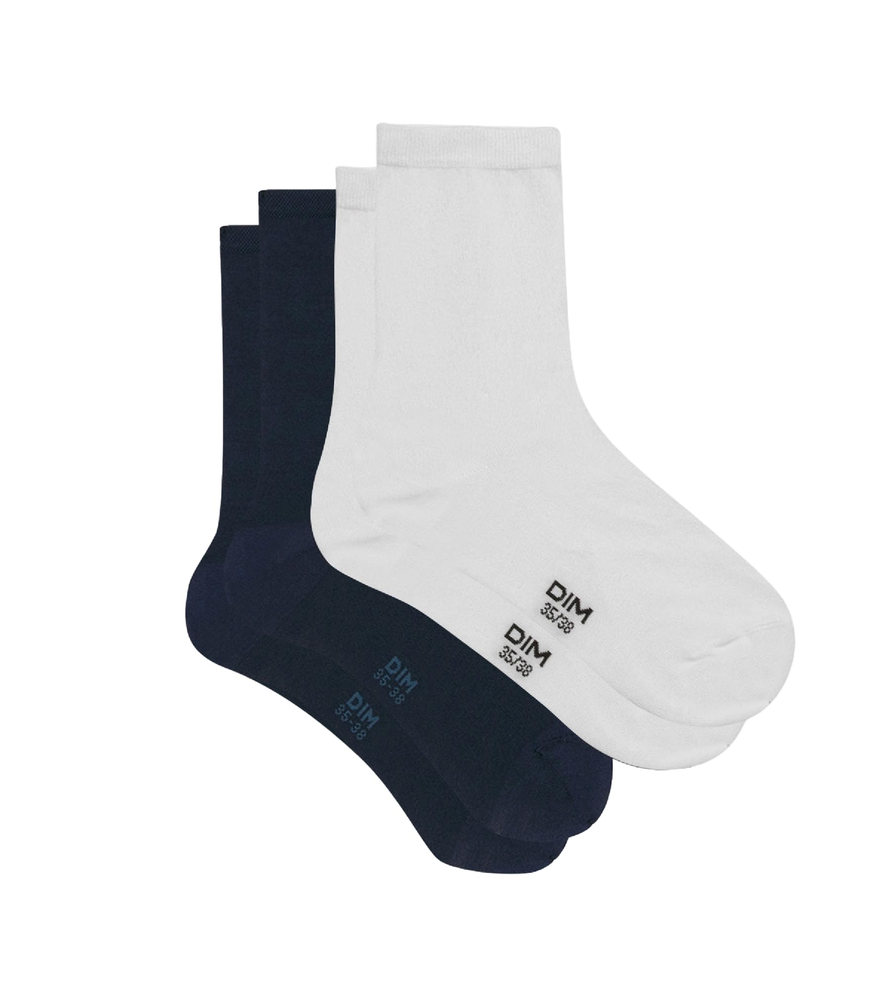 DIM Cotton calze donna x2 nero tallone rinforzato