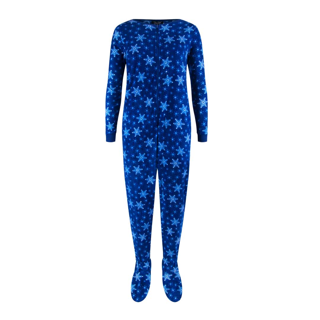 René Rofé Adult Microfleece Footed Onesie pigiama pile con piedi