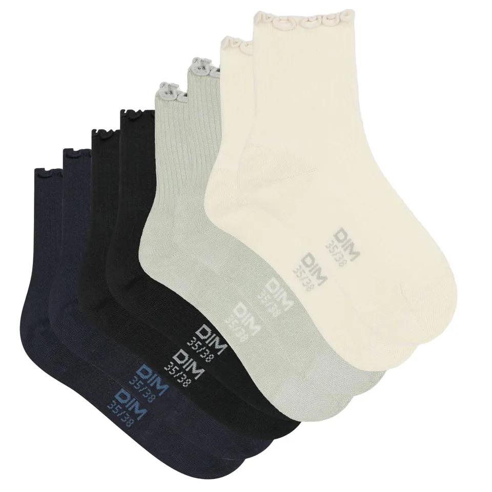 DIM Volant calze donna x2 modale con volant 35-38