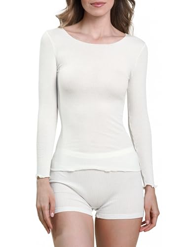 Egi 5140 maglia manica lunga modal cashmere bianco S-M
