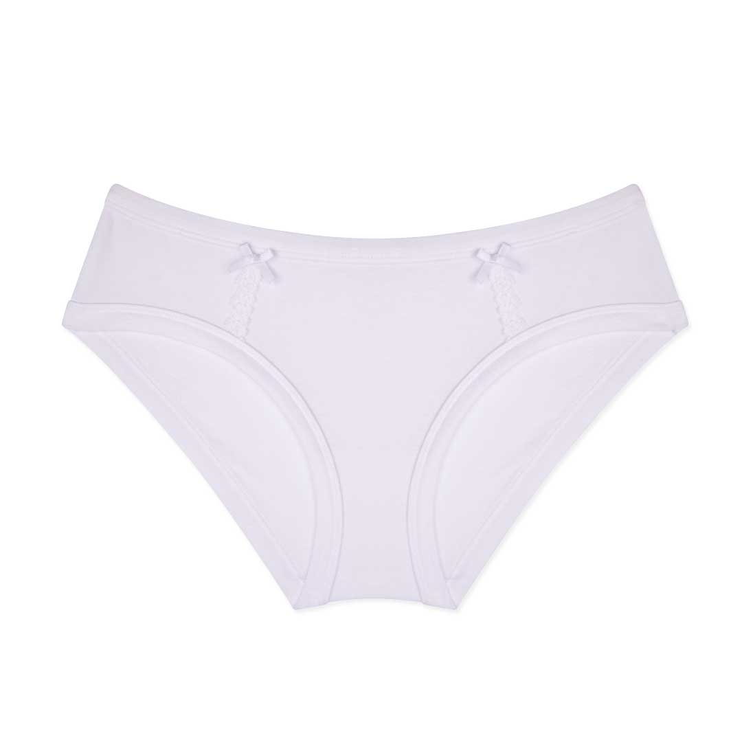 René Rofé Cotton Lace Hipster slip bianco S pizzo