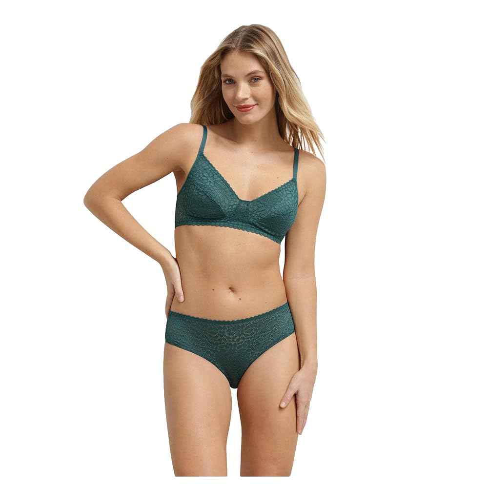 DIM Daily Dentelle slip verde smeraldo pizzo