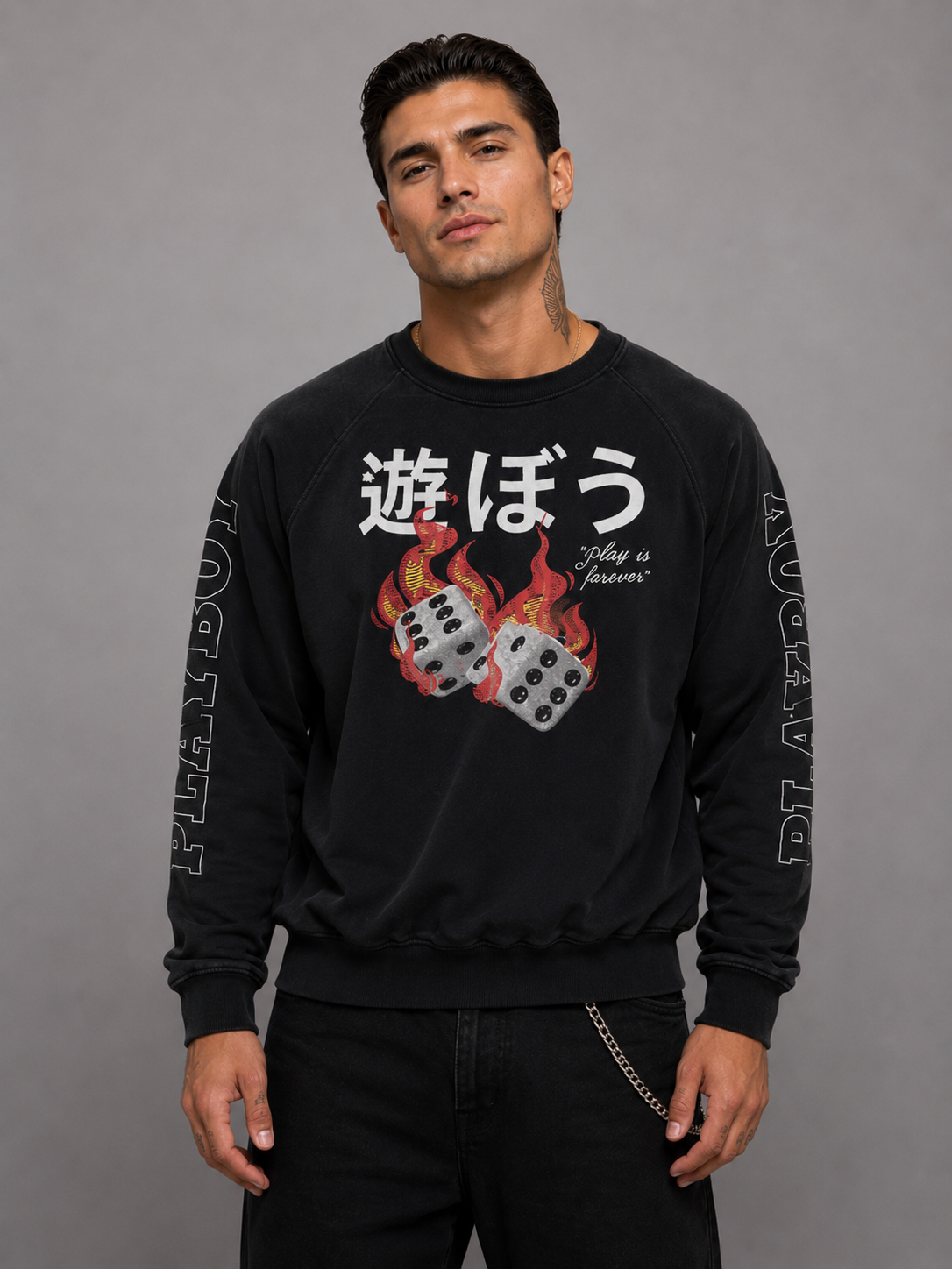 Playboy Dice Sweatshirt felpa bianca dadi
