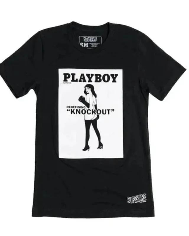 Playboy Superare Knockout t-shirt uomo nera cotone