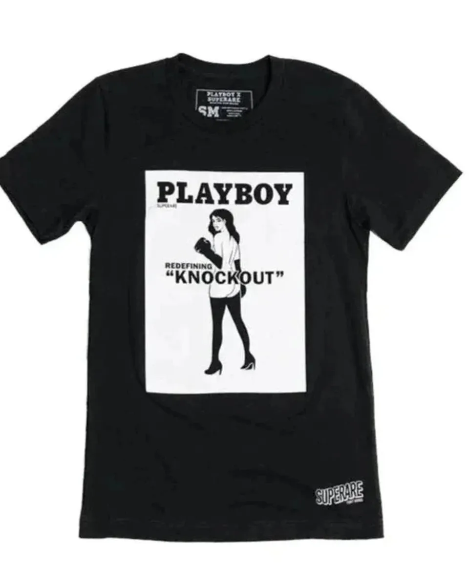 Playboy Superare Knockout t-shirt uomo nera cotone