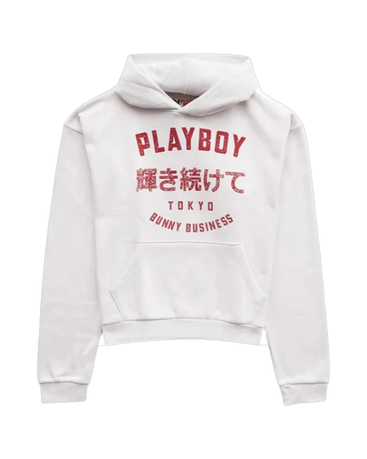 Playboy Tokyo felpa con cappuccio bianca cotone