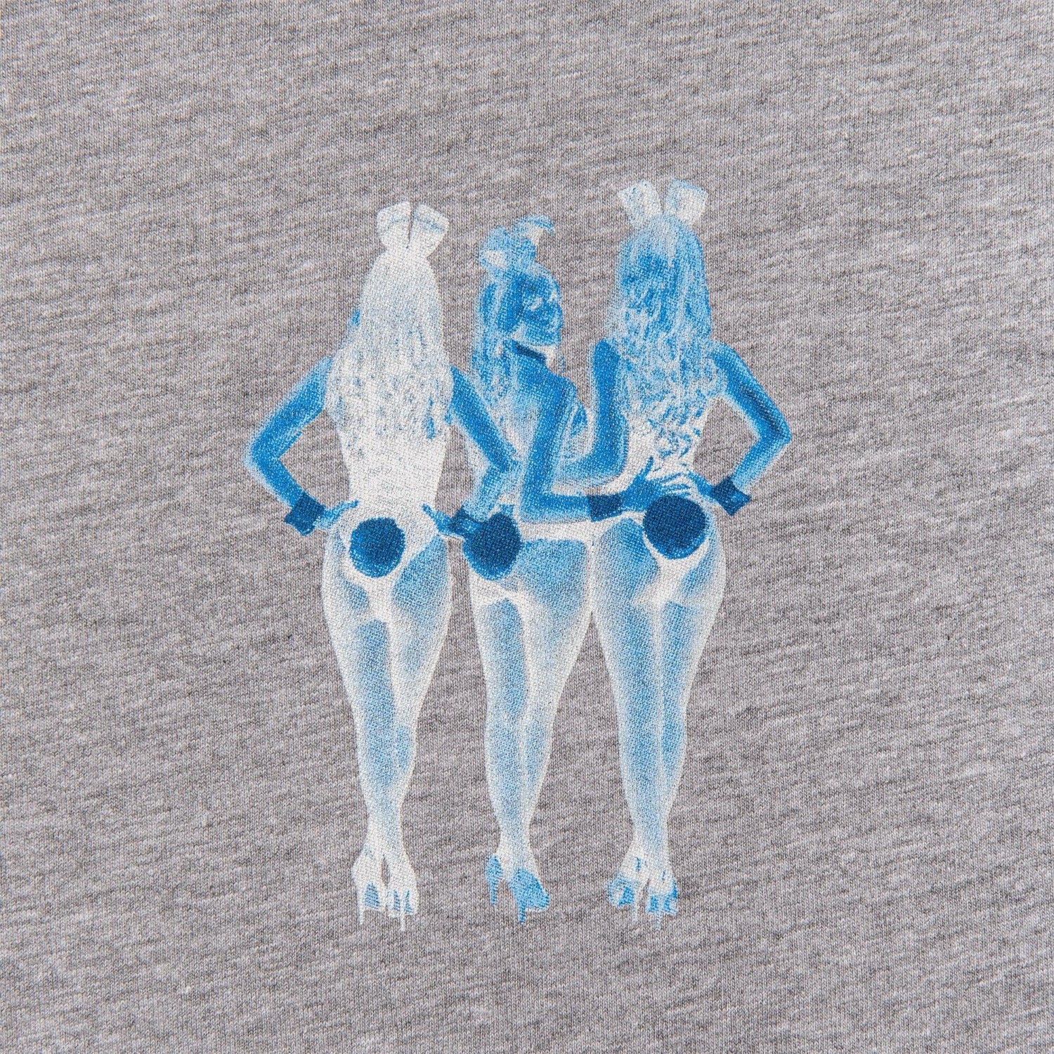 Playboy Bunny X-Ray T-Shirt Manica Lunga Grigia Cotone