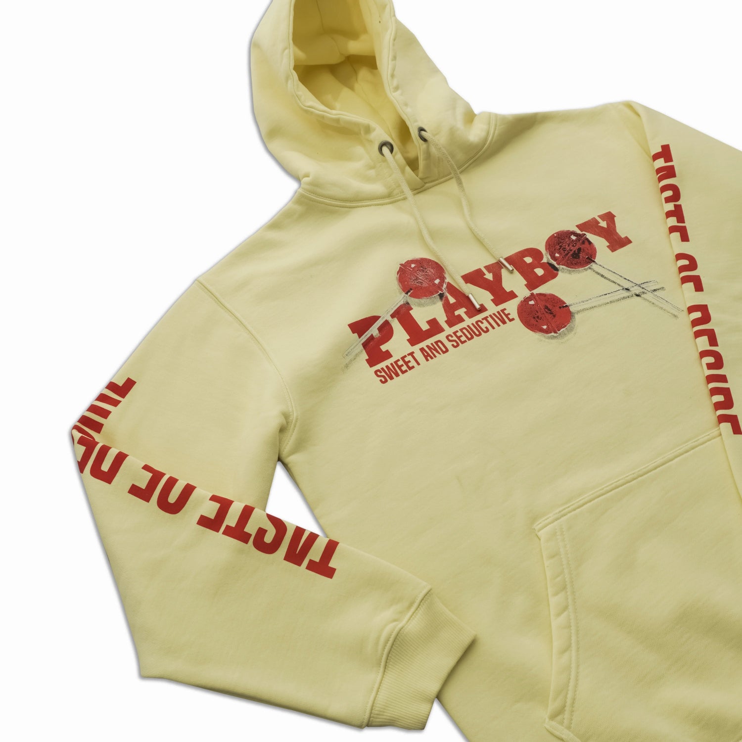 Playboy Sweet Desire felpa cappuccio gialla cotone