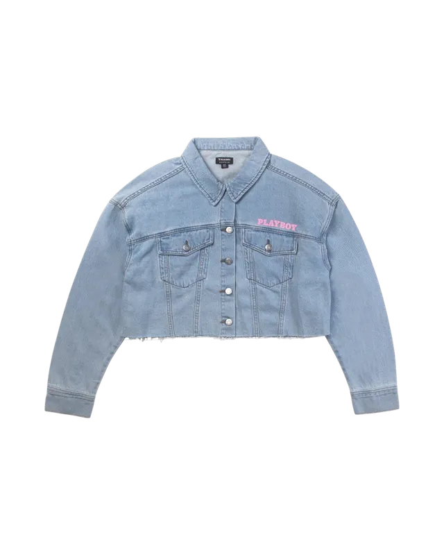 Playboy Pink Bunny giacca jeans cropped rosa