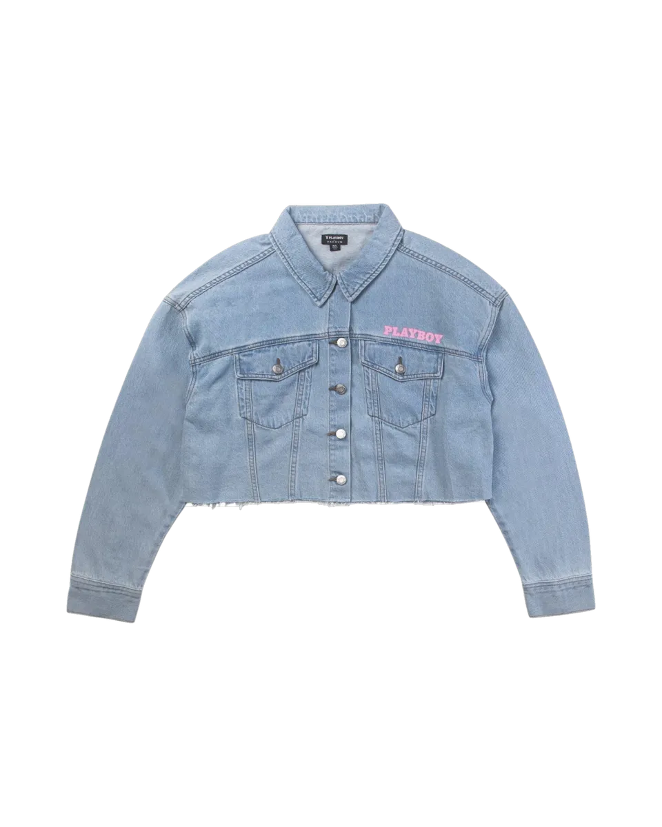 Playboy Pink Bunny giacca jeans cropped rosa