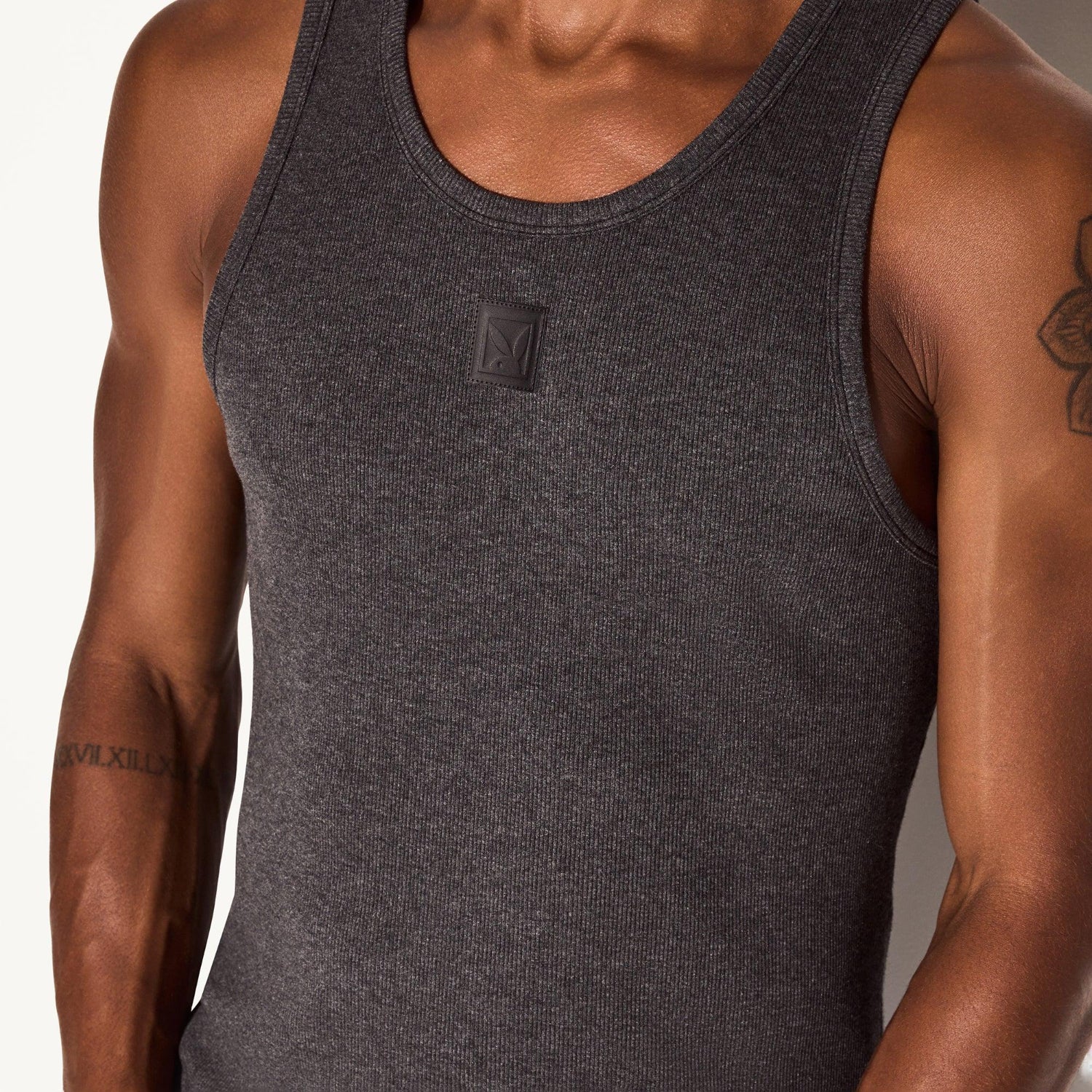 Playboy Essentials Rib canotta nera modal