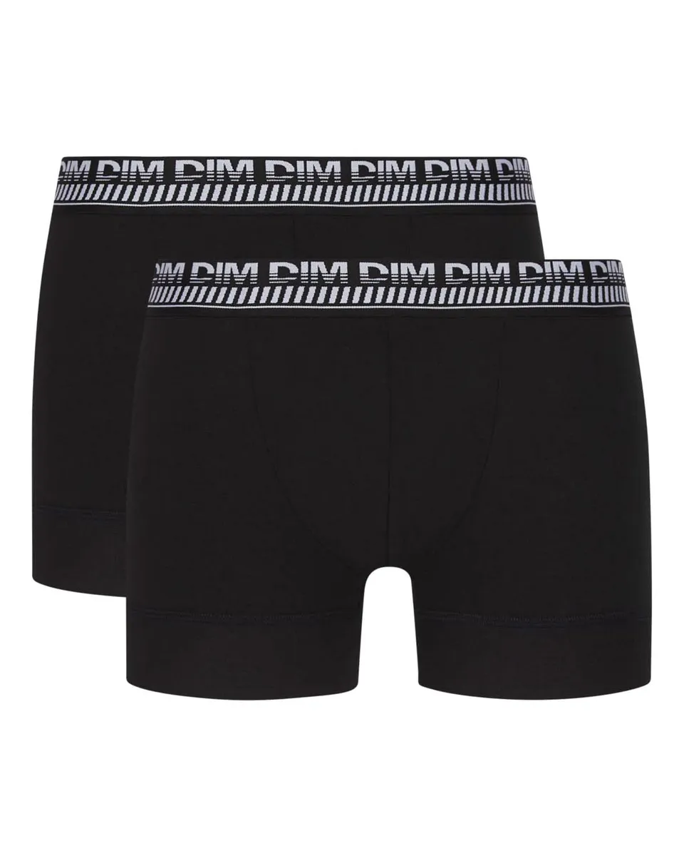 DIM Stay And Fit Boxer Uomo x2 Neri Cotone 3D Flex