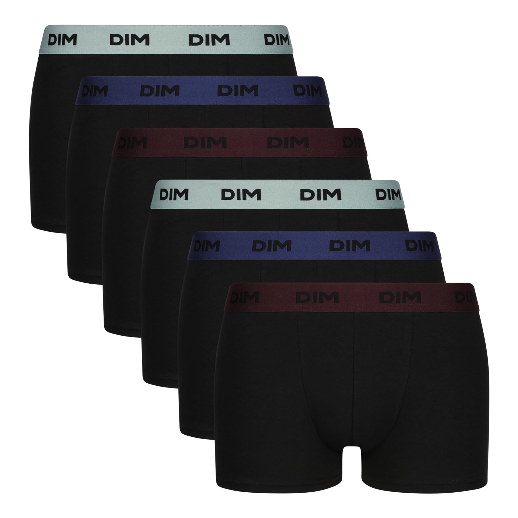 Dim Mix and Colors Boxer Uomo 6pz Cotone Nero Cintura Logo