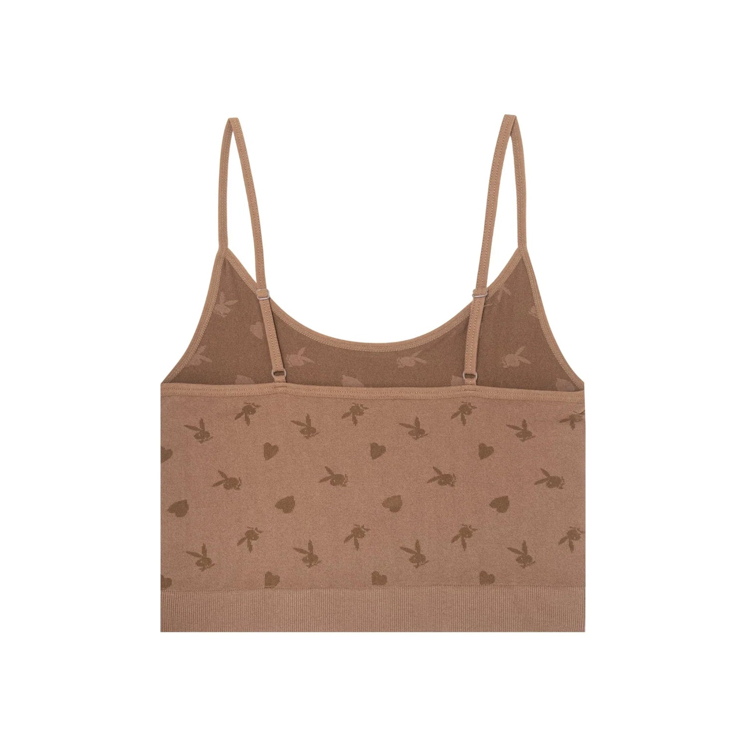 Playboy Bunny canotta crop seamless marrone scollo