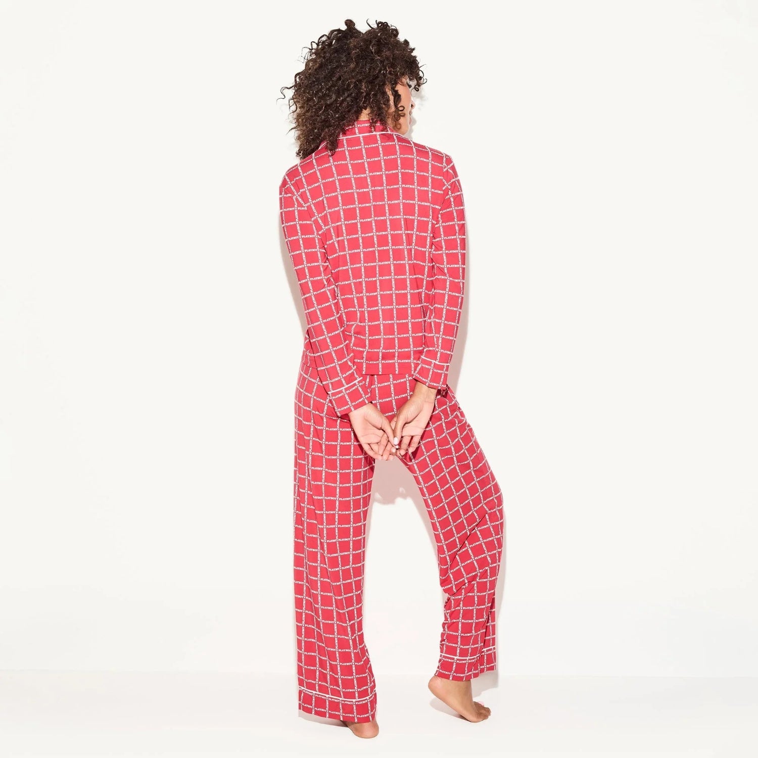 Playboy Classic Sleep Set Pigiama Modal Rosso Logo