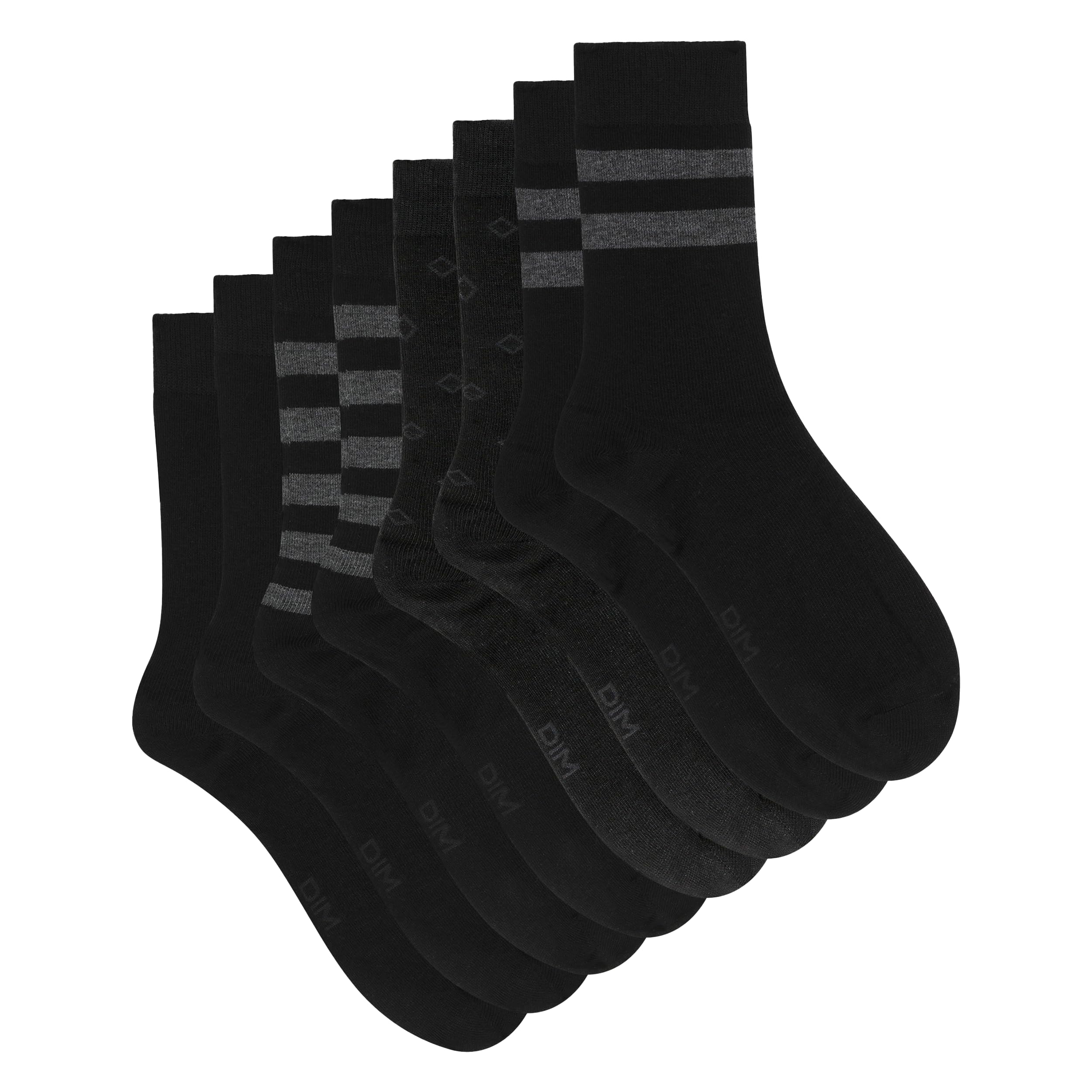 DIM Ecodim Style calzini uomo righe x4 blu marino