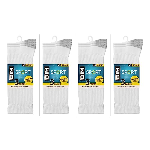 DIM Ecodim Sport Anti Urto Calze Uomo x12 Bianco 40-45