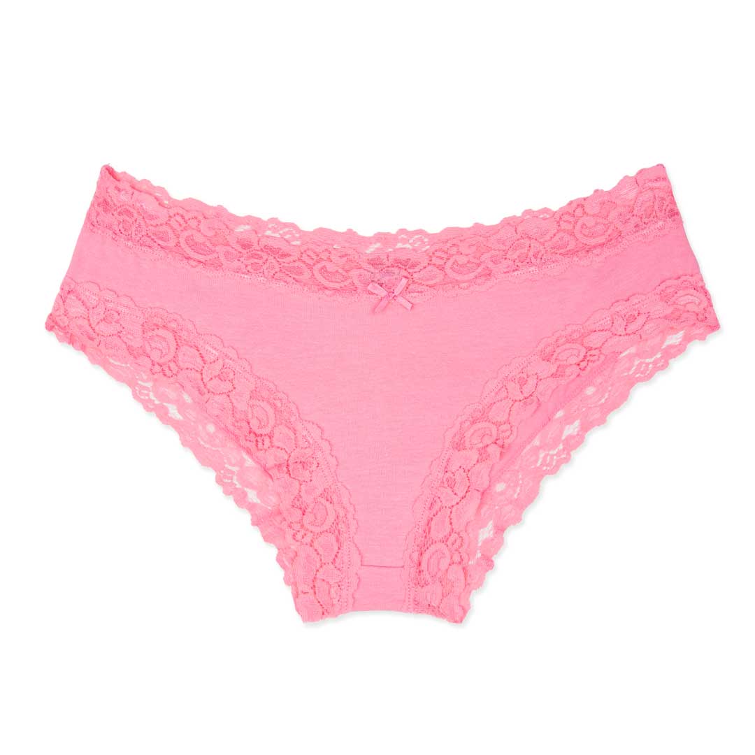 René Rofé Cotton Lace Hipster mutanda pizzo bianco cotonoso