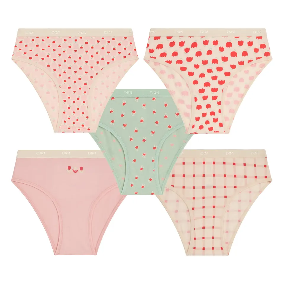 DIM Les Pockets Slip Bambina Cotone x5 Multicolor