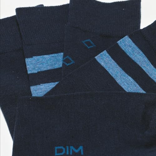 DIM Ecodim Style calzini uomo righe x4 blu marino