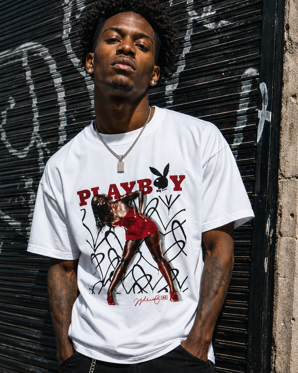 Playboy x JGC Editorial Bunny T-Shirt Cotone Bianca