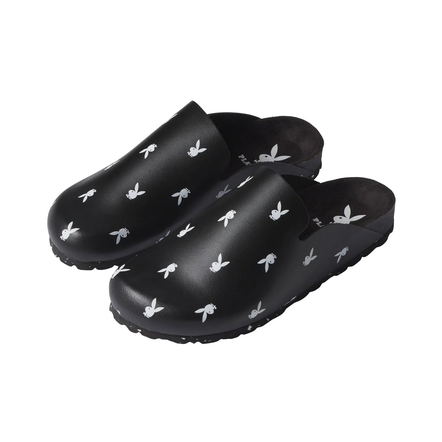 Playboy Leather Slides ciabatte pelle nere