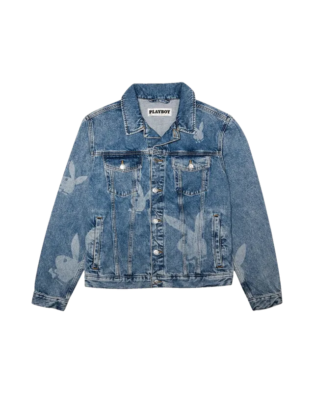 Playboy Repeating Logo giacca jeans denim