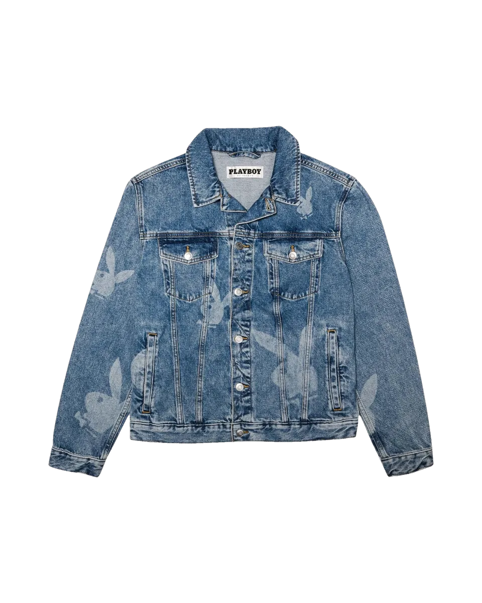 Playboy Repeating Logo giacca jeans denim