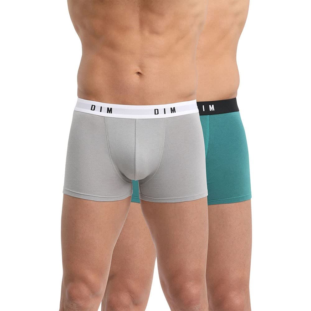 DIM Originals X2 boxer uomo L x2 verde cotone elasticizzato