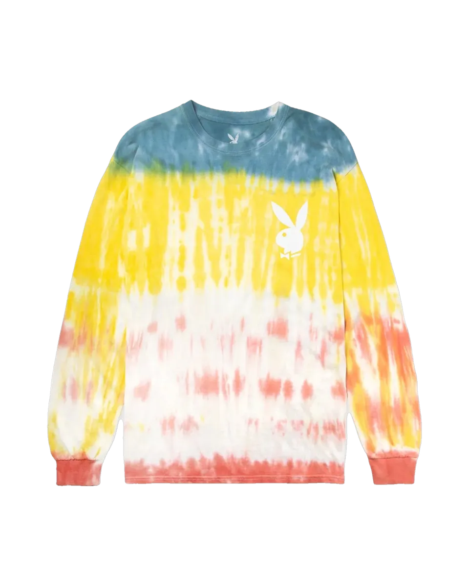 Playboy Tie-Dye Logo maglia maniche lunghe cotone organico