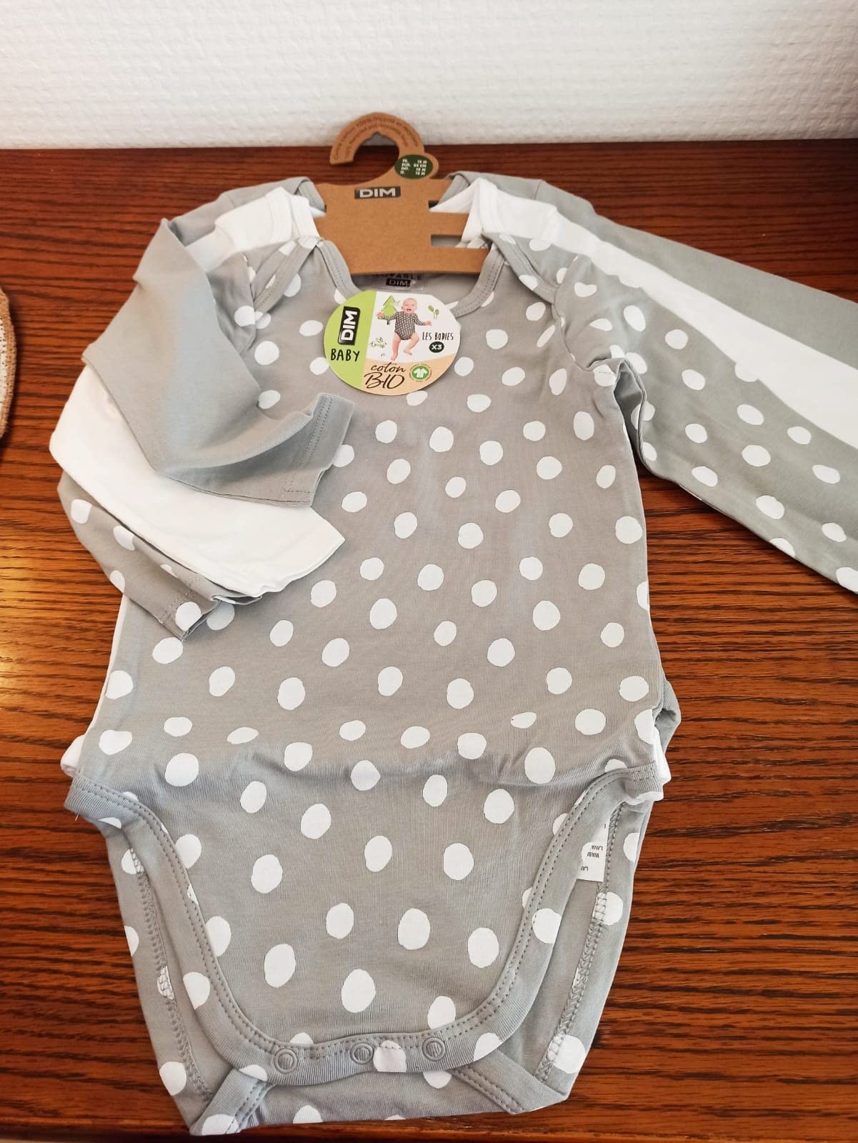 DIM Baby body neonato manica lunga cotone bio