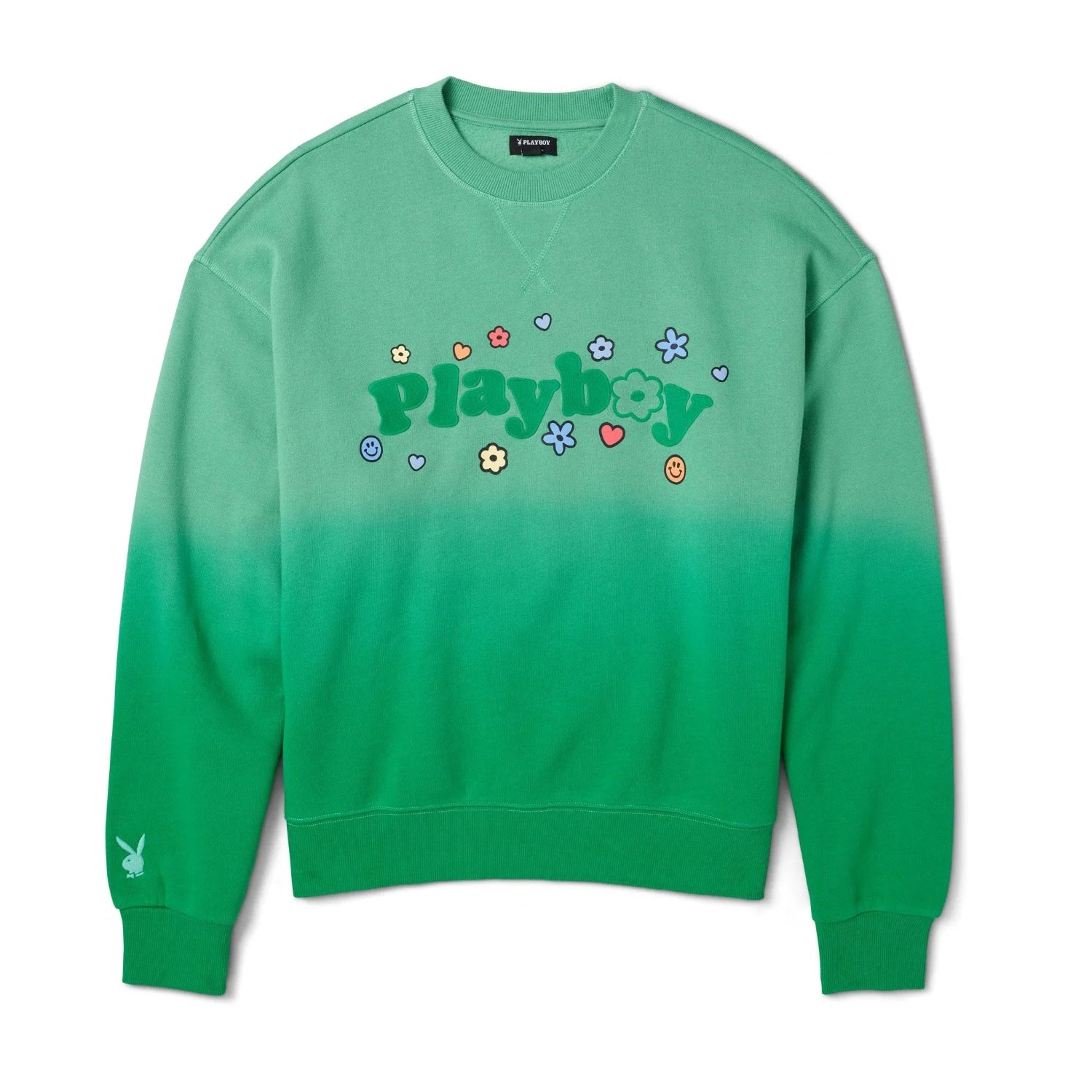 Playboy Camp felpa girocollo verde vestibilità comoda