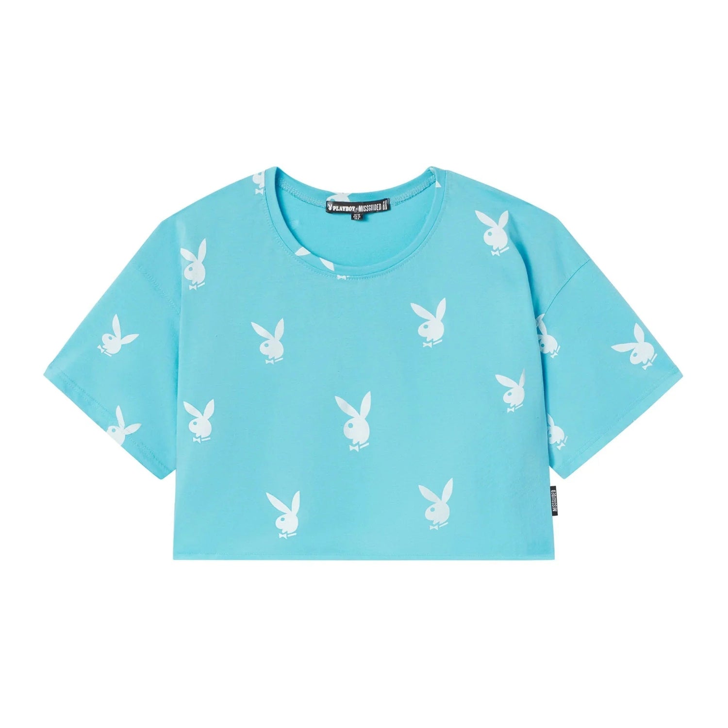 Playboy Logo Cropped T-Shirt t-shirt rosa morbida