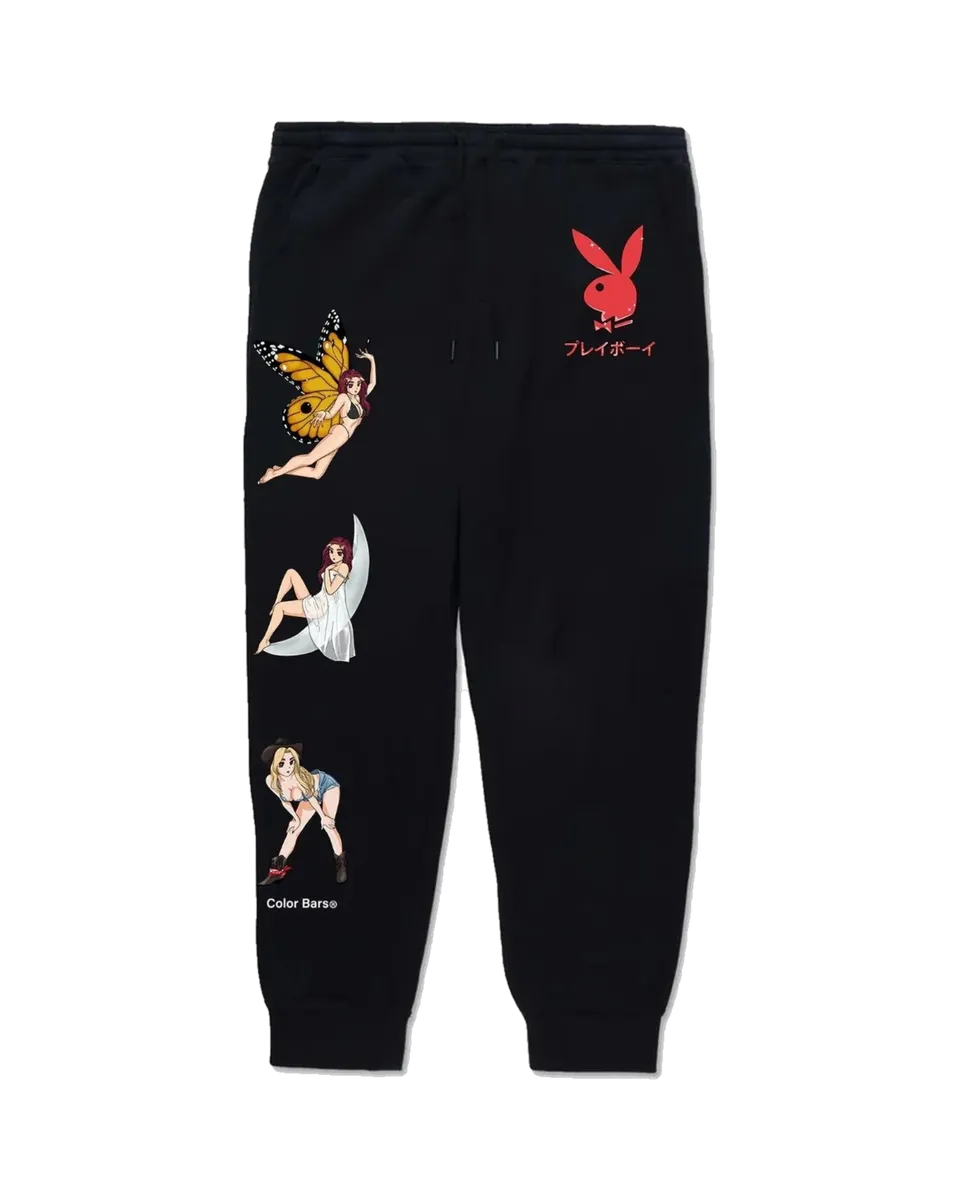 Playboy Tokyo Club Covergirl pantaloni tuta cotone neri