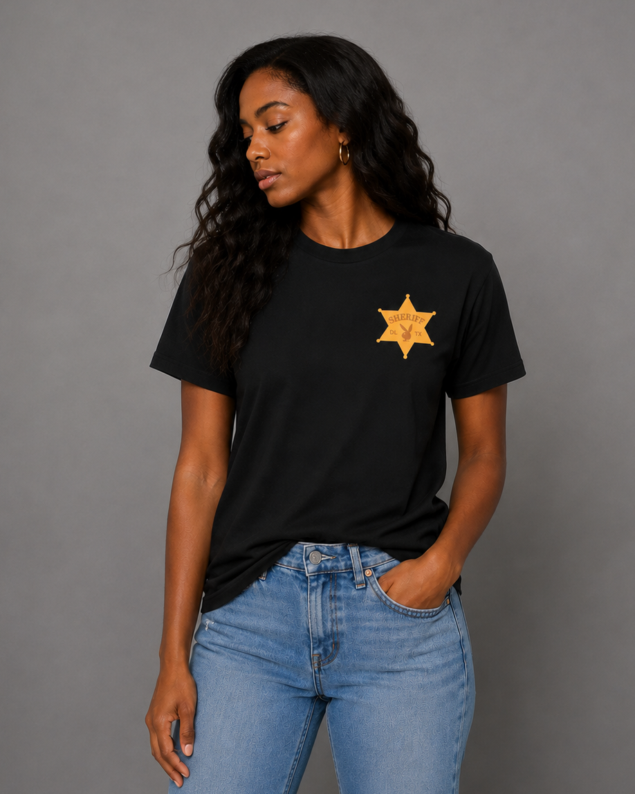 Playboy Bunny Sheriff t-shirt donna bianca cotone