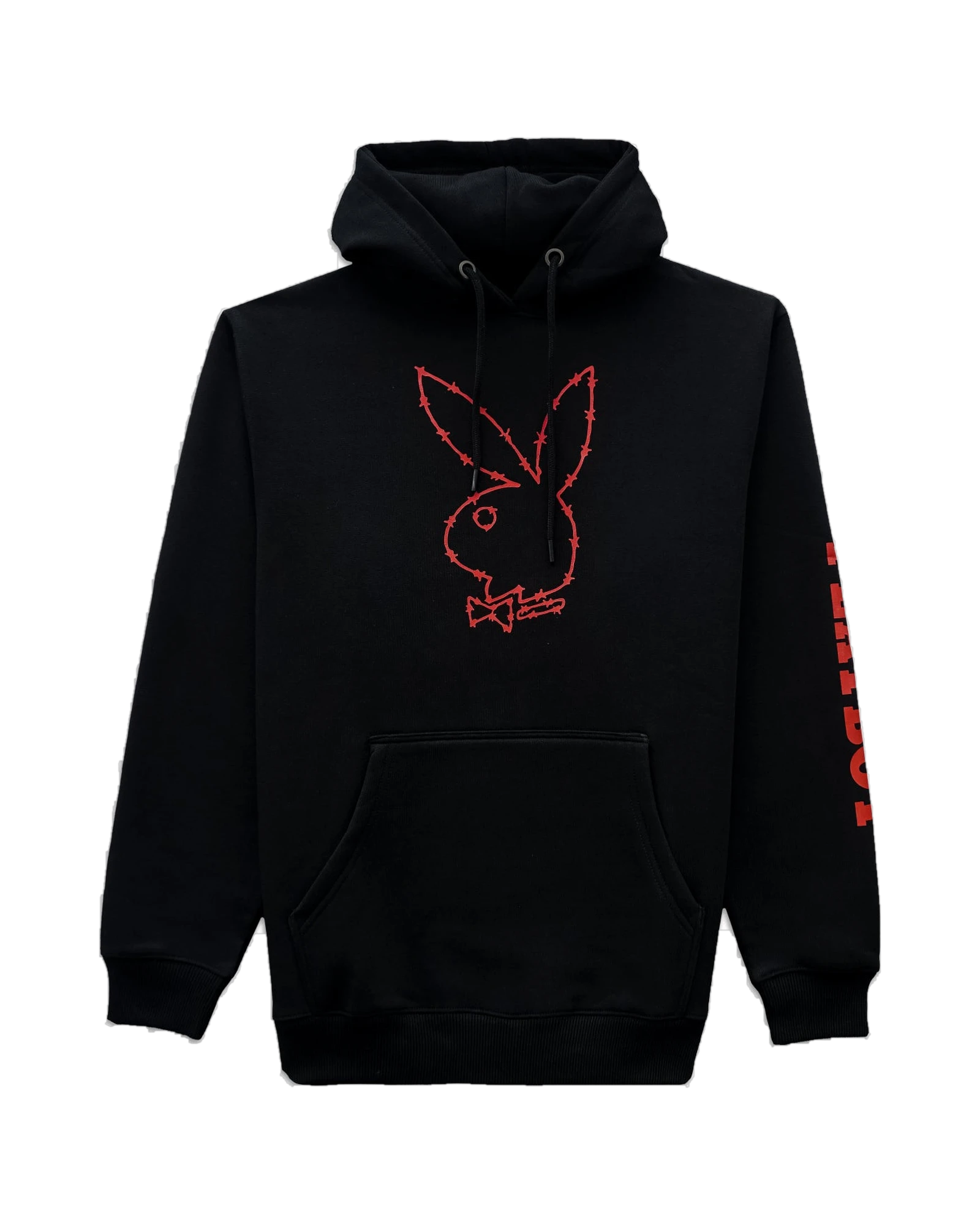 Playboy Tough Love felpa cappuccio nera cotone felpato