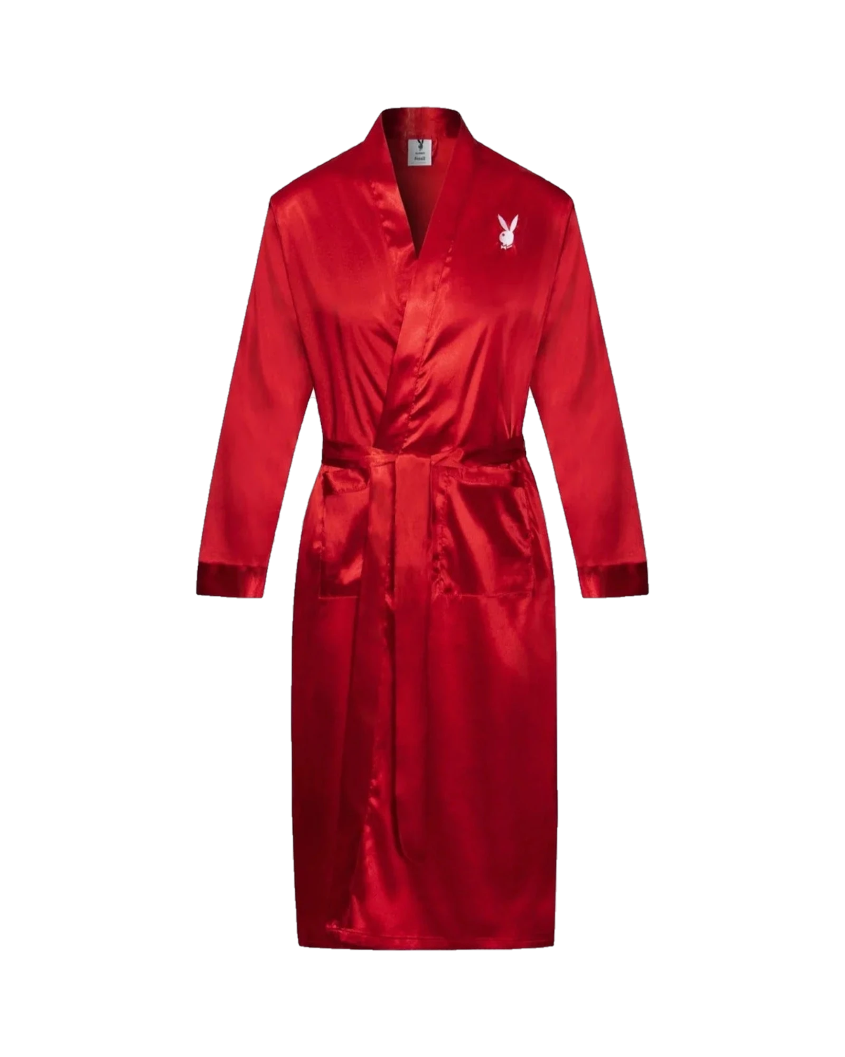 Playboy Mansion Vestaglia Raso Rosso Logo Ricamato