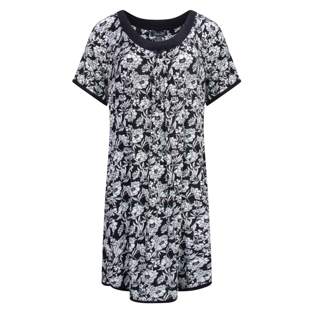 René Rofé Rayon Spandex Camicia Notte S Grigio Morbido