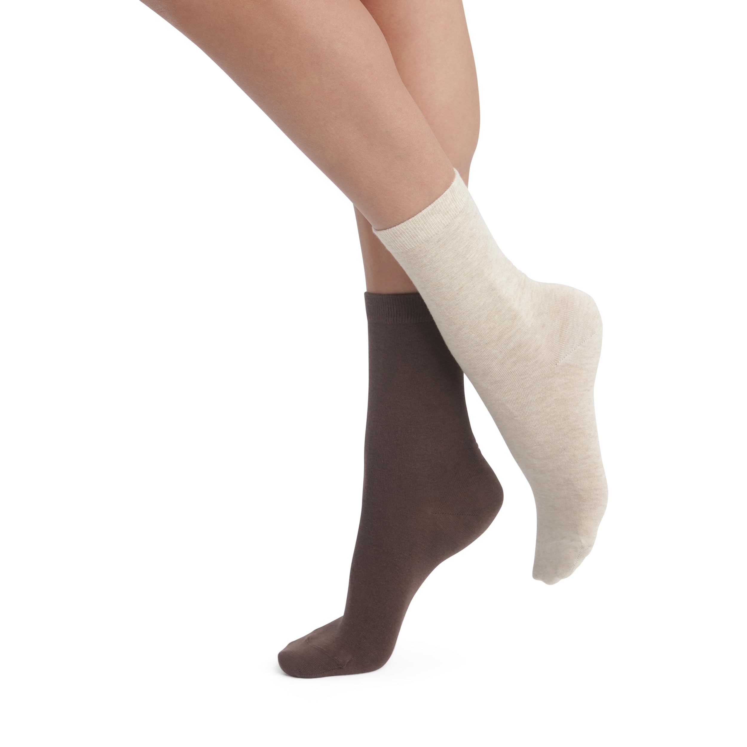 DIM Cotone calzini donna x2 ebene beige tallone rinforzato