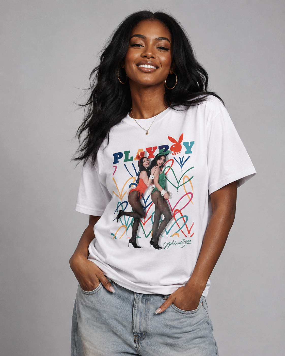 Playboy Sister Bunny Tee maglietta bianca street-art
