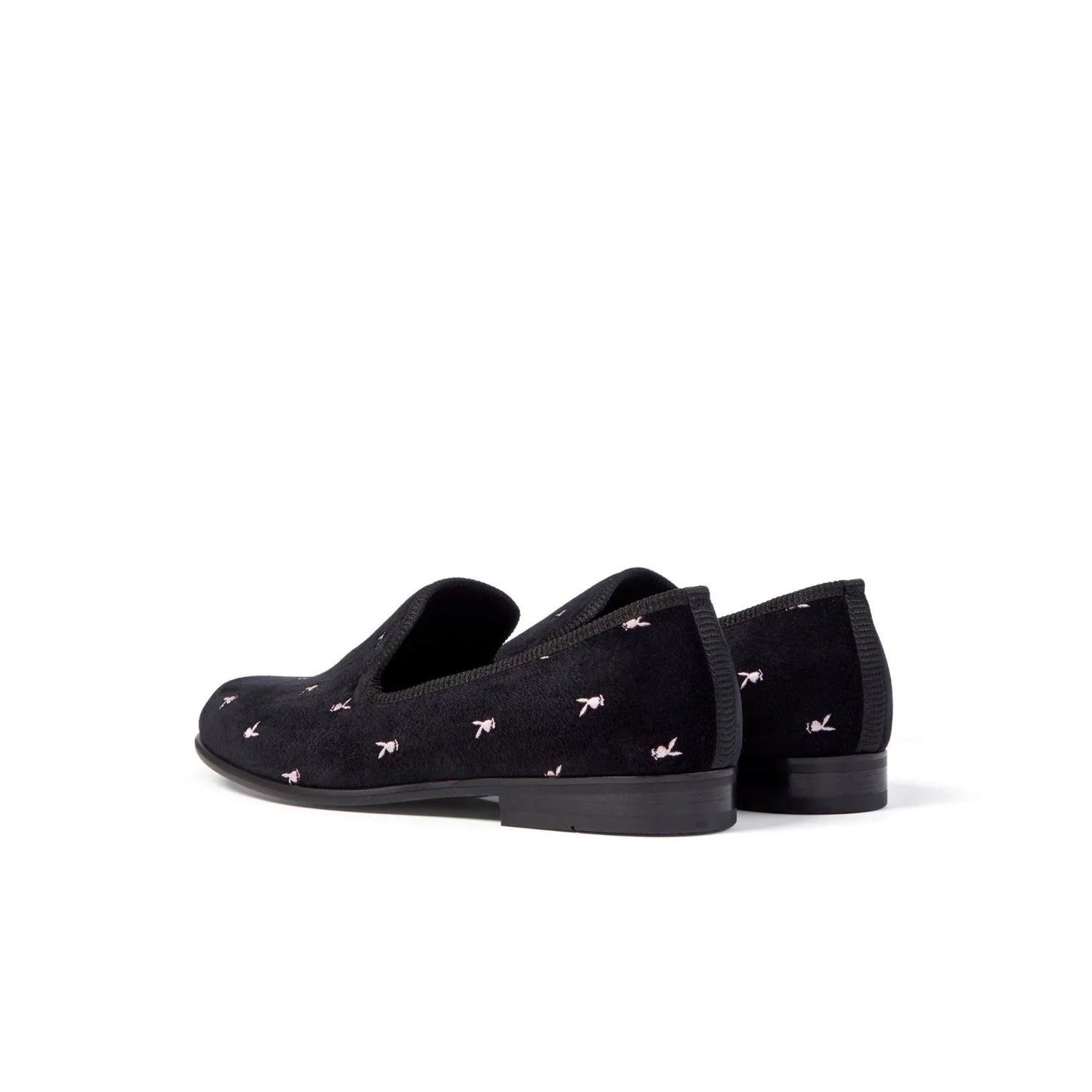 Playboy Duke + Dexter Velvet Mini Rabbit Head mocassini velluto neri