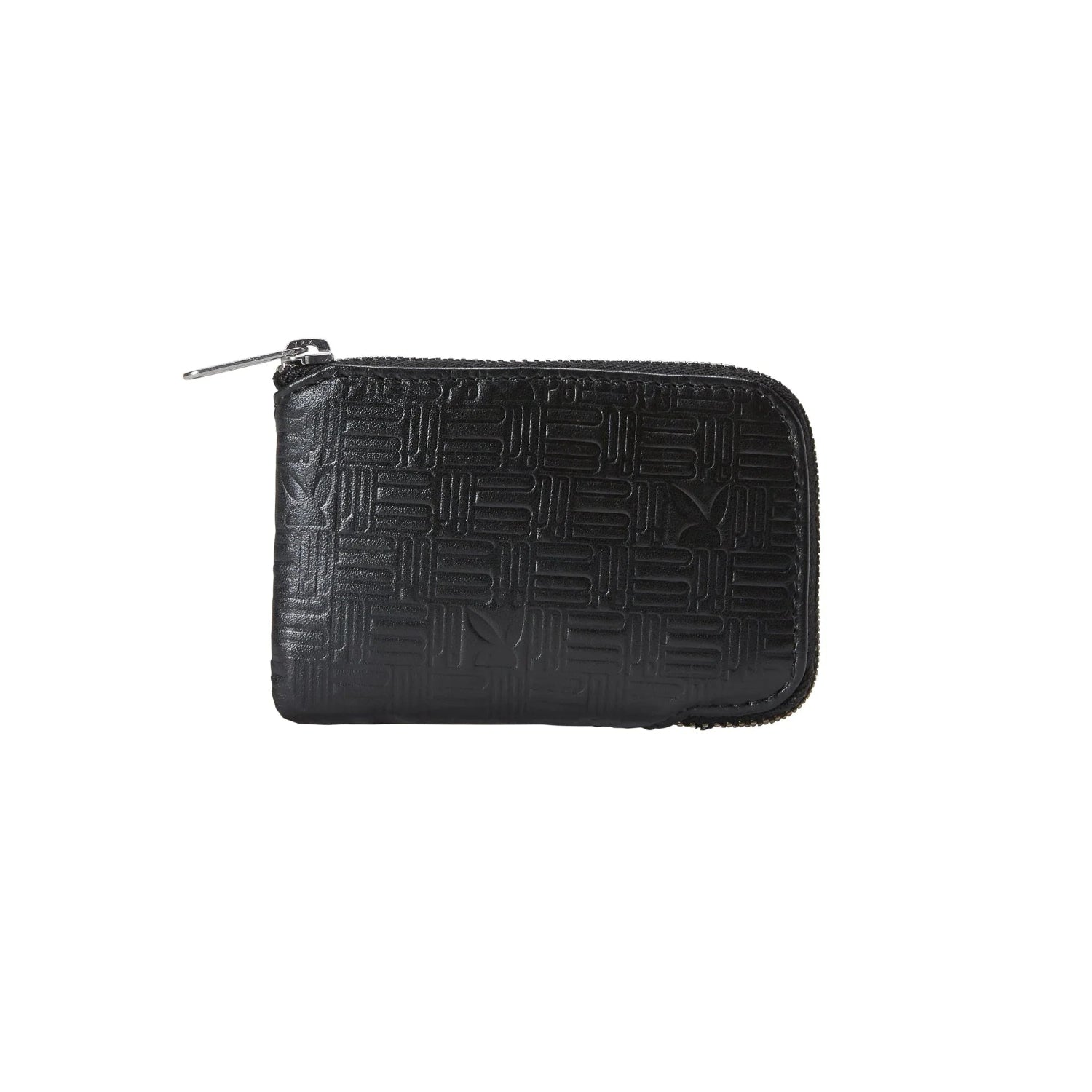 Playboy Embossed portafoglio pelle nero zip RFID