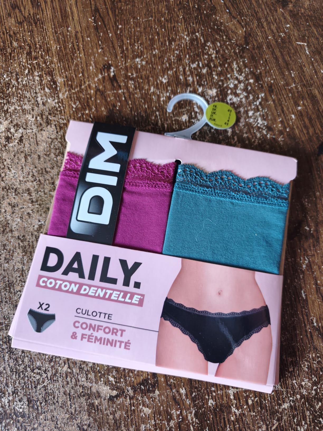 DIM slip cotone e pizzo vita classica traspirante