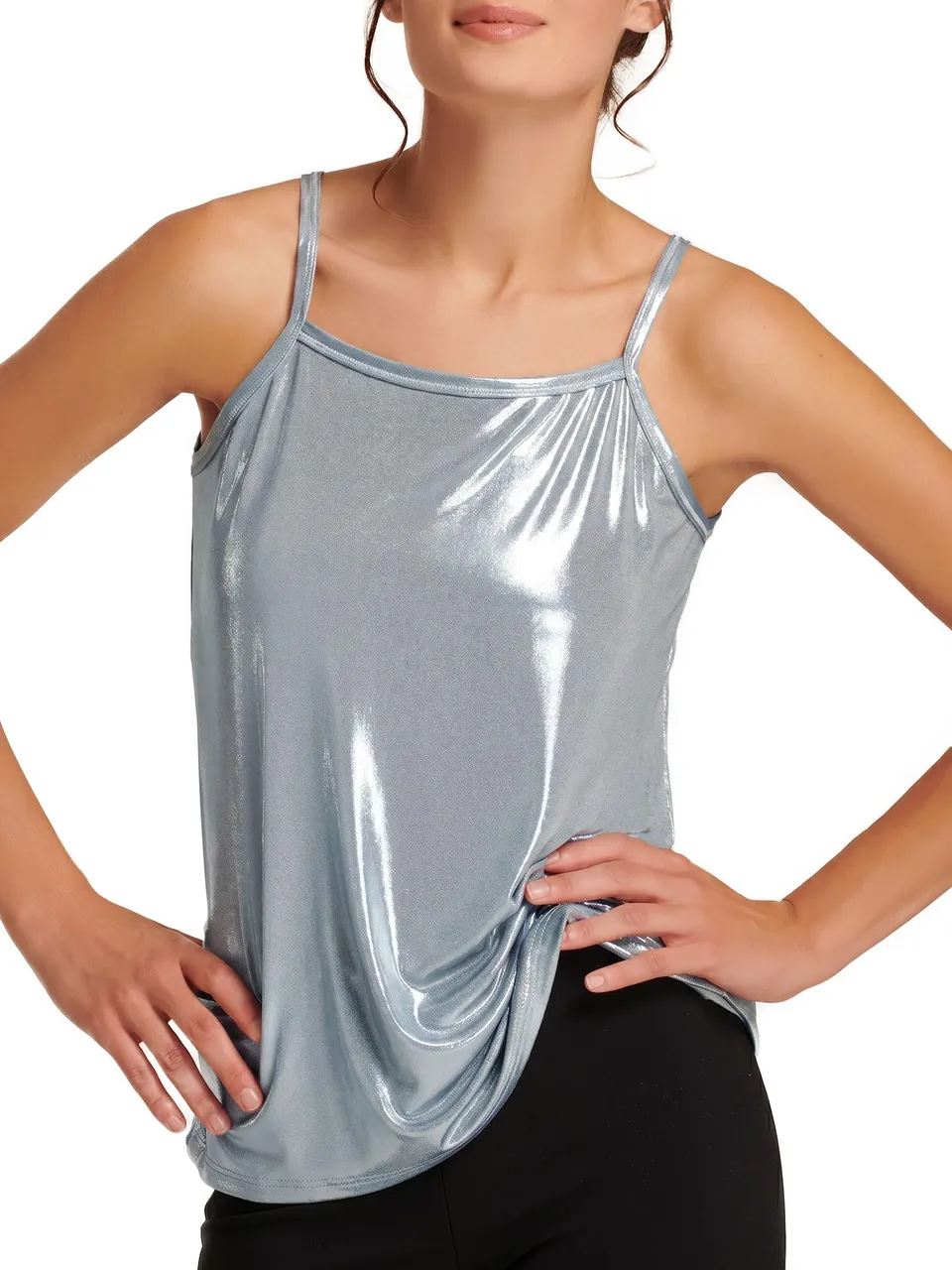 Egi Art. 5055 Top Donna Laminato Lurex Scollo Dritto Festa