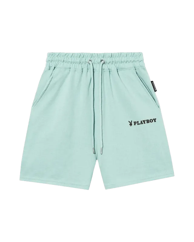 Playboy Logo Boyfriend Short shorts Mint cotone
