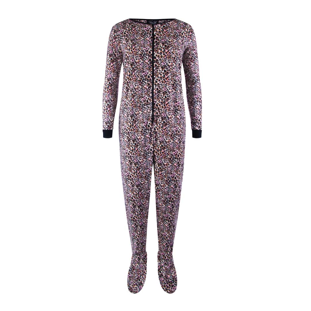 René Rofé Adult Microfleece Footed Onesie pigiama pile con piedi