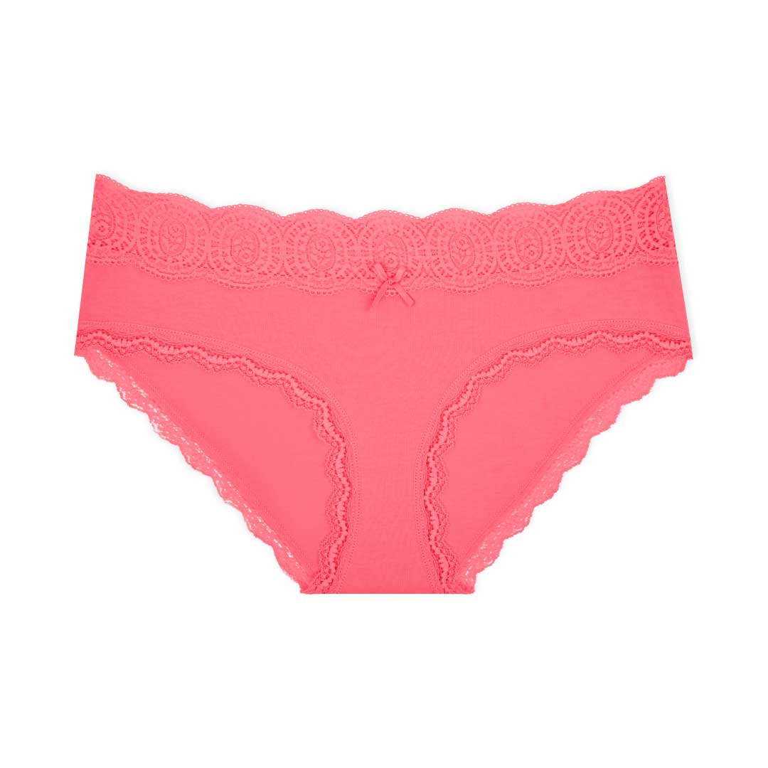 René Rofé Cotton Lace Trim slip bikini 5 pezzi cotone