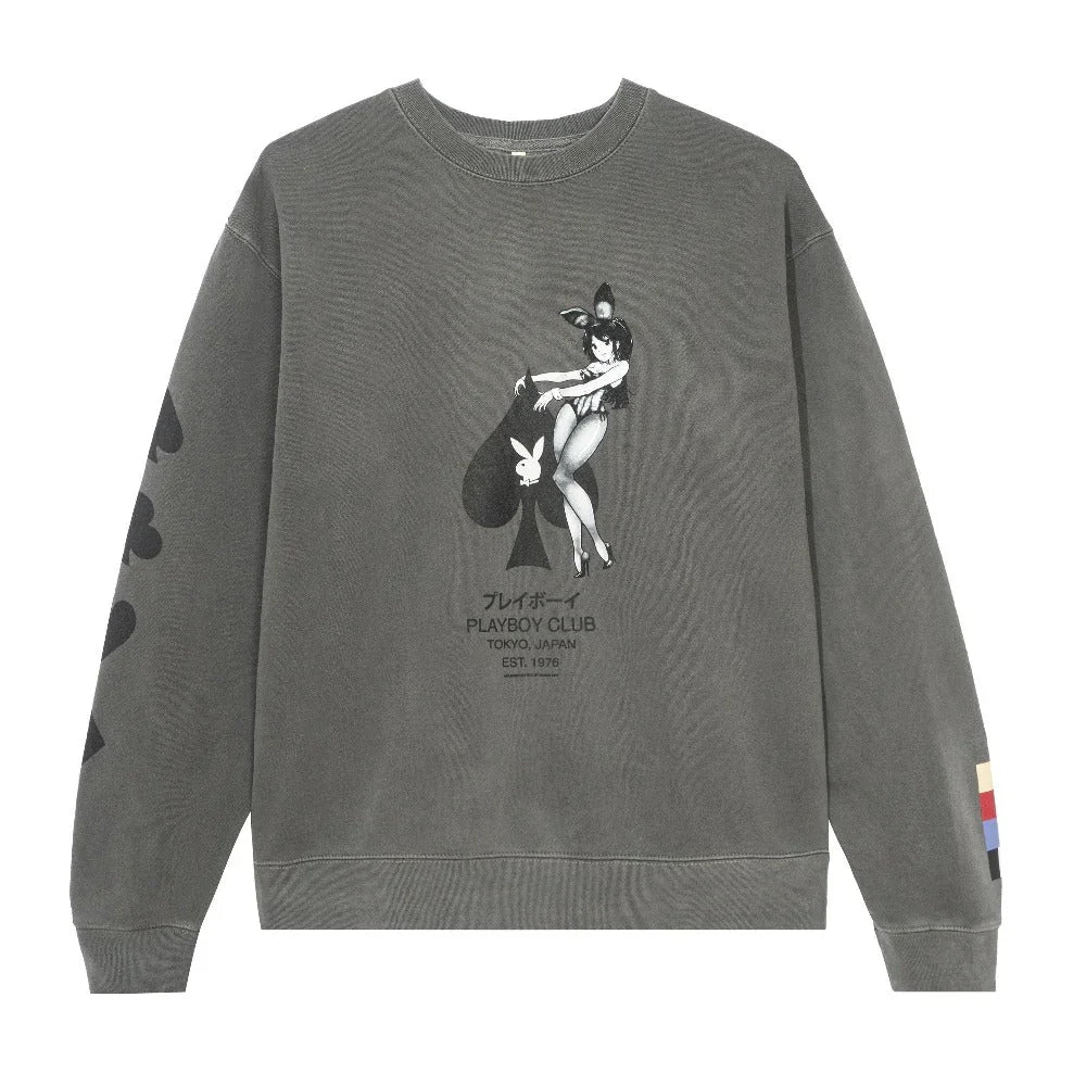 Playboy Ace of Spades felpa girocollo bordeaux cotone