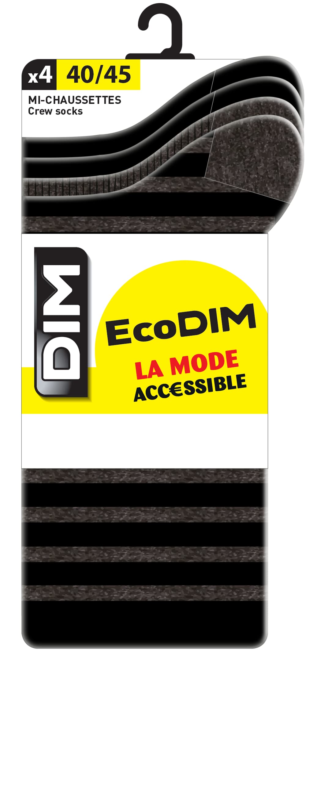 Dim Ecodim Style calzini uomo x8 neri maglia fine